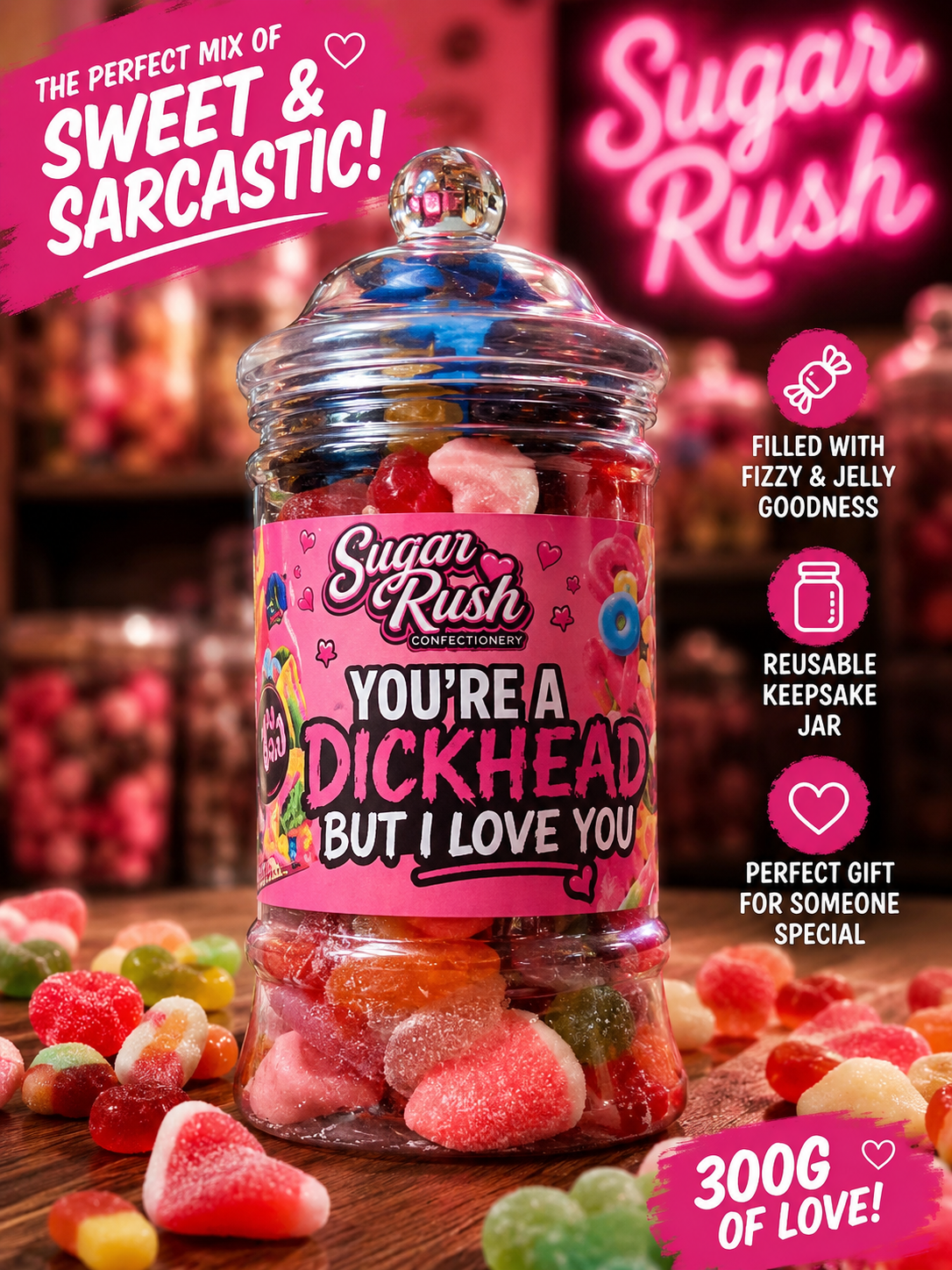 Naughty Sweet Jar - D*ickhead-Postal